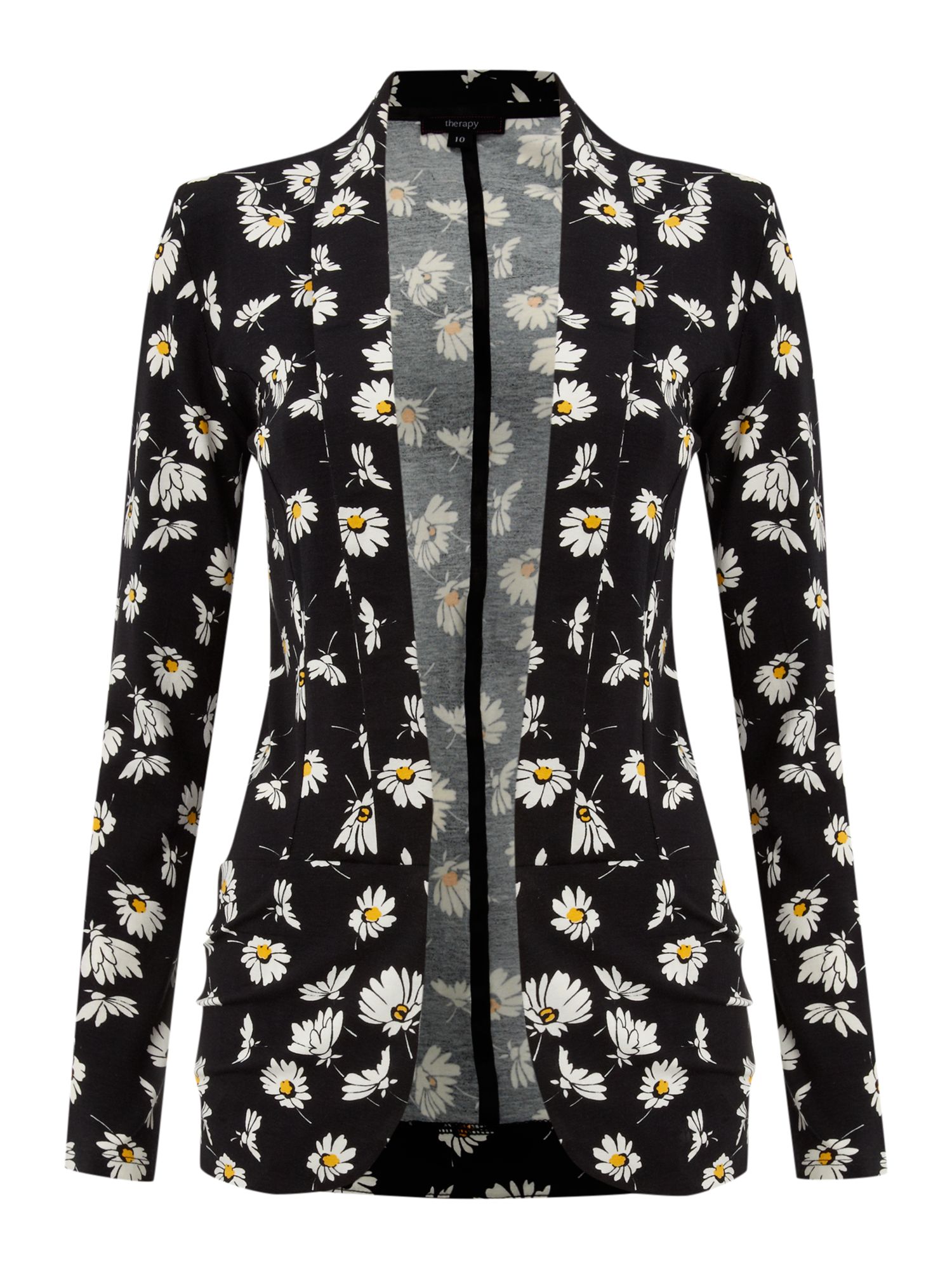 Therapy Daisy Floral Jersey Blazer in Black | Lyst
