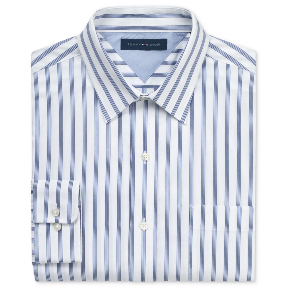 Tommy Hilfiger Wide Stripe Long Sleeve Shirt in White for Men (blue) | Lyst