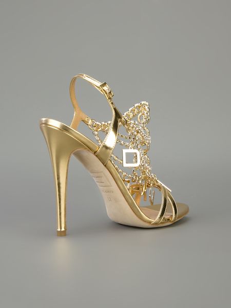 Dsquared2 Chain Strap Sandal in Gold | Lyst