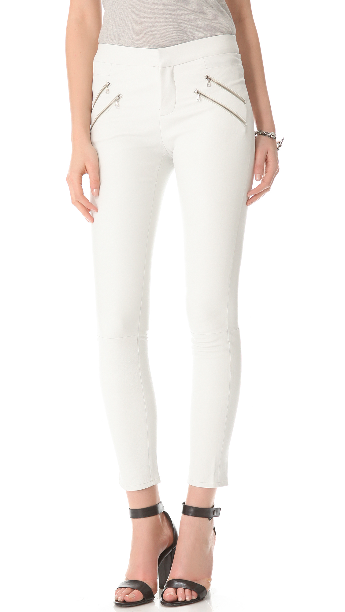 Lyst J Brand Claudette Leather Pants In White