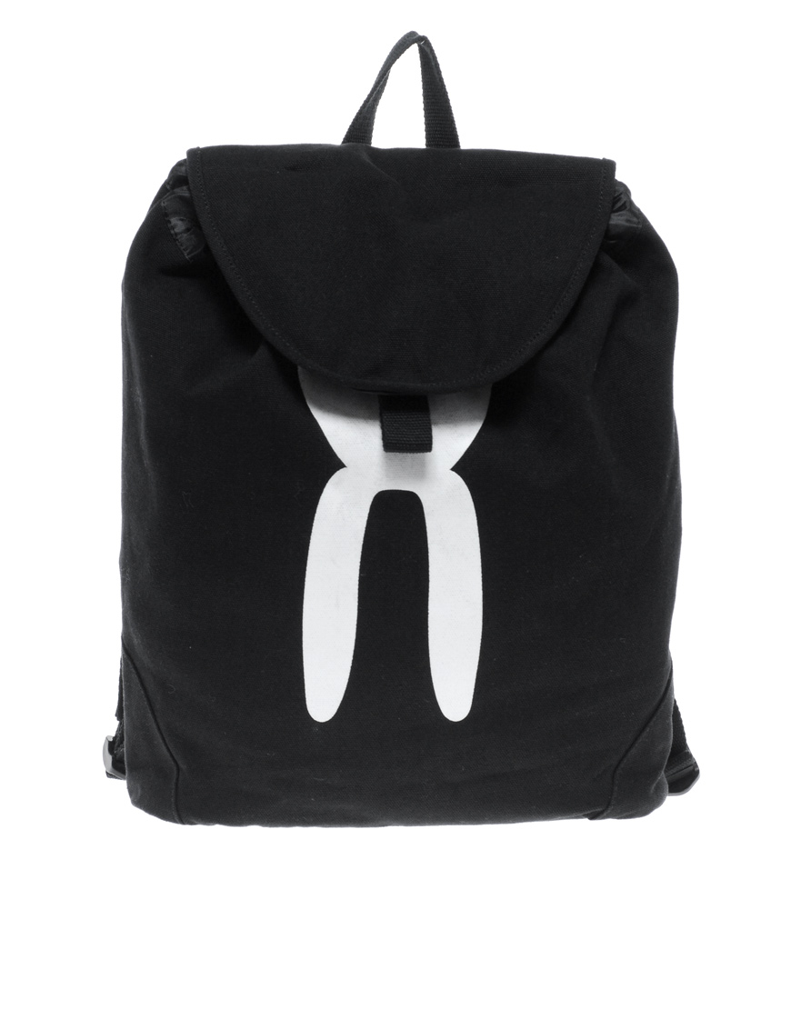 Lyst Peter Jensen Rabbit Ear Backpack in Black