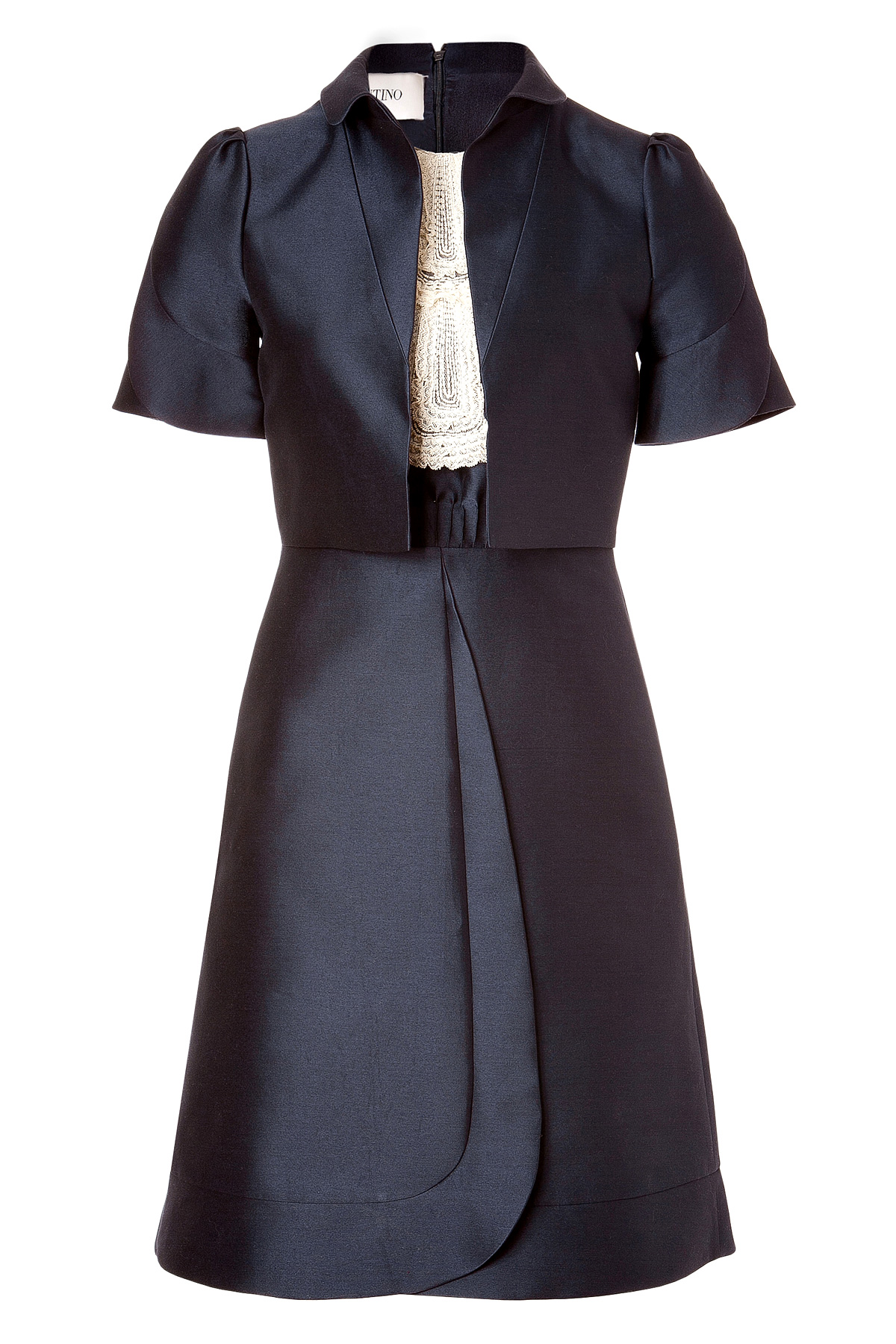 navy silk gown
