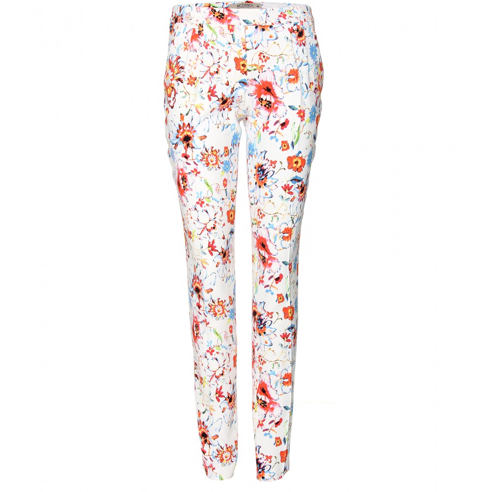 Etro Floral Print Trousers in White (floral purple) | Lyst