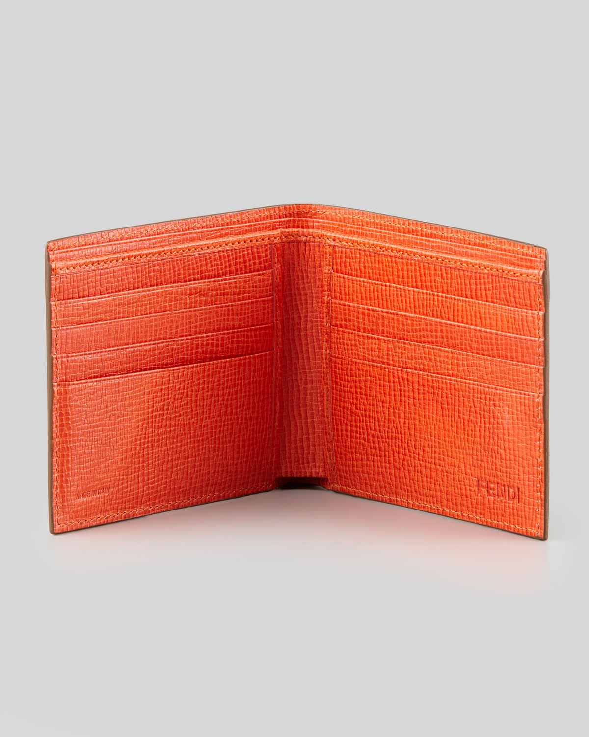 Lyst - Fendi Zucca Coated Canvas Bifold Wallet in Orange for Men