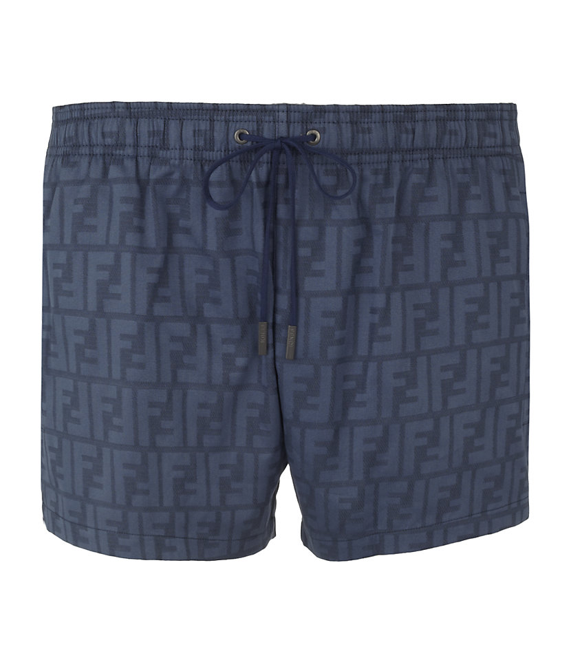 Lyst - Fendi Logo Boxer Swim Shorts in Blue for Men