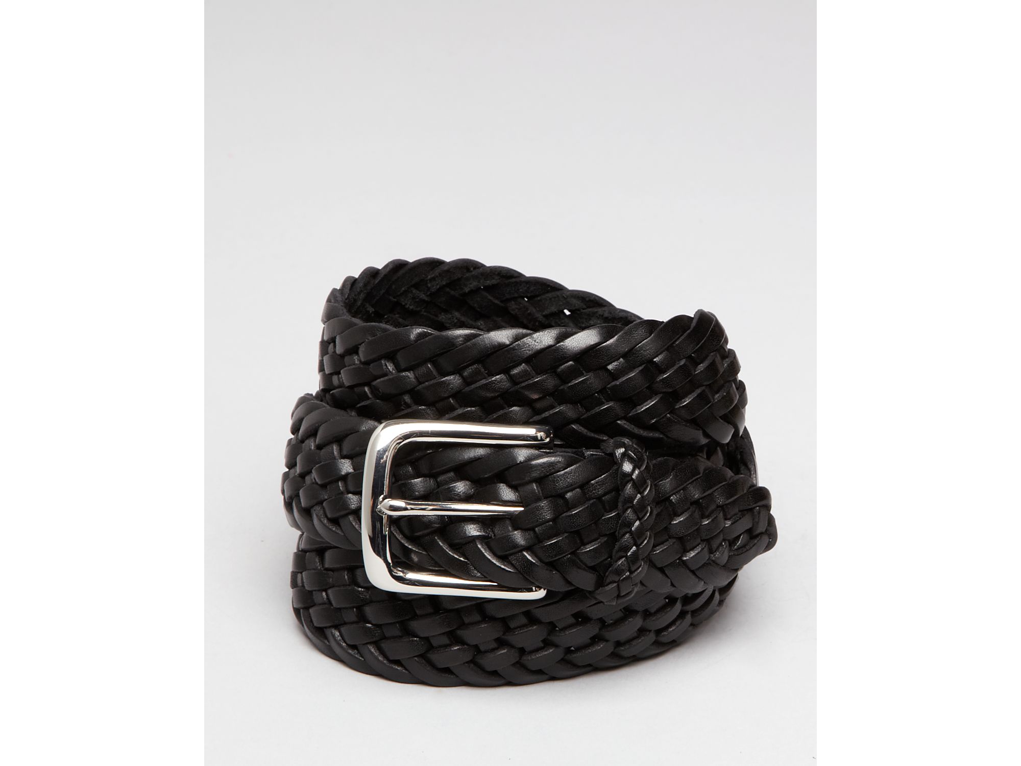 Lyst - Ralph Lauren Polo Continental Braided Leather Belt in Black for Men