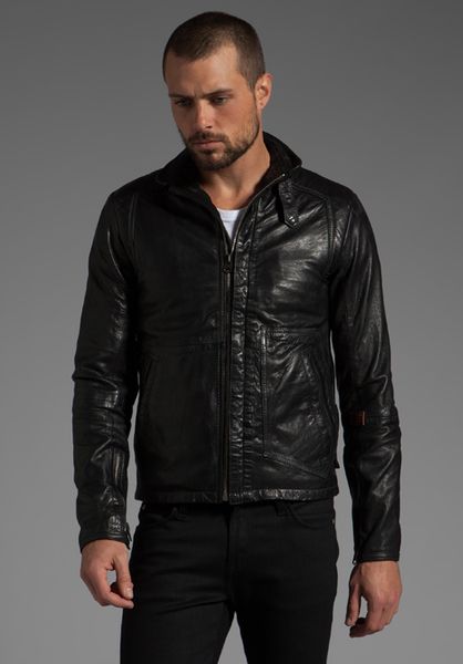 G-star Raw Rco Brando Leather Jacket in Black for Men | Lyst