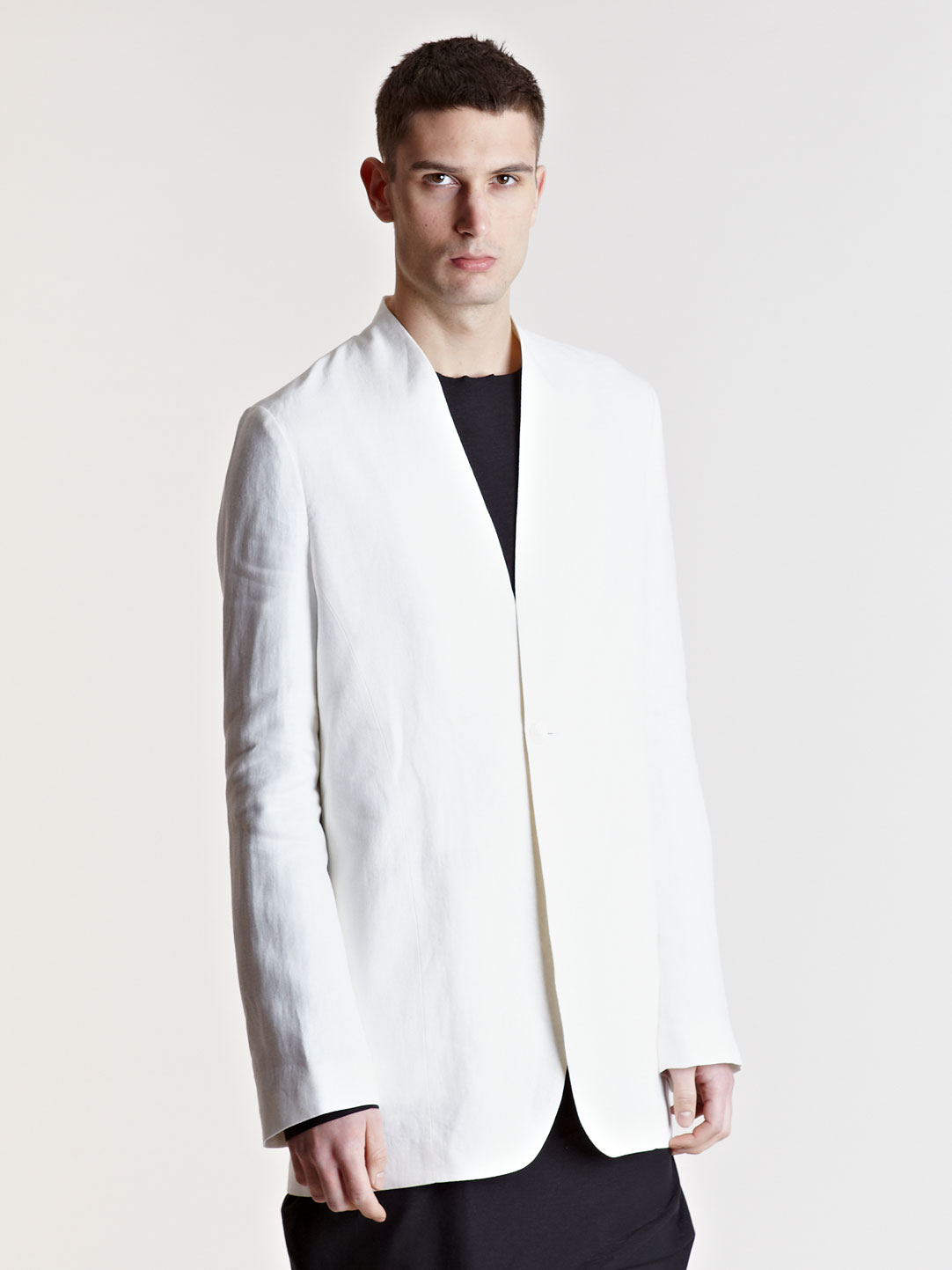 Lyst - Thamanyah Lapelless Jacket in White for Men