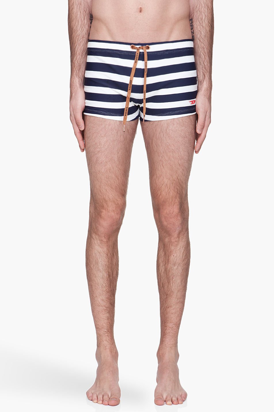 Lyst Diesel Striped Bmbr Aloha Brief Swim Trunks In White For Men