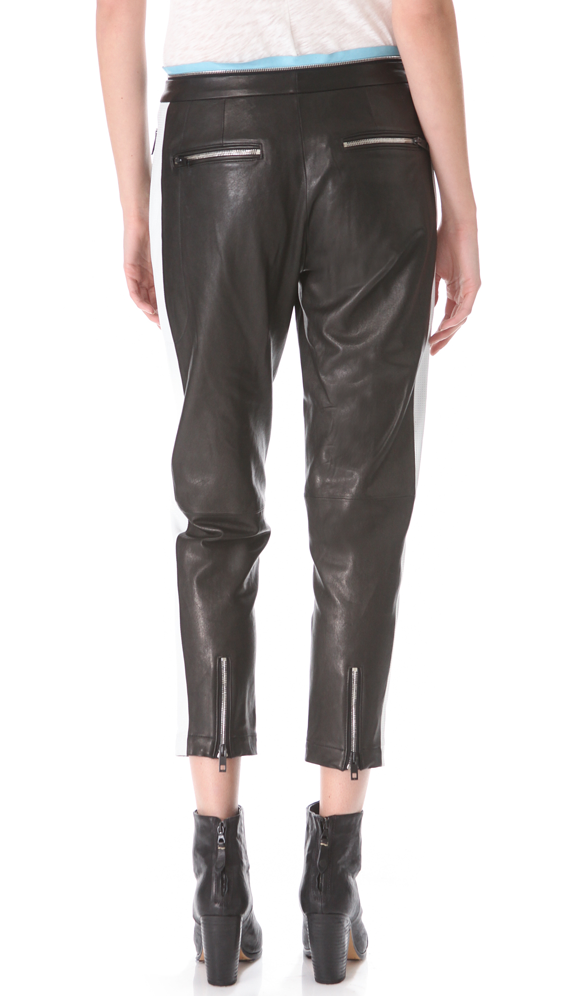 Lyst - Rag & Bone Leather Pants in Black