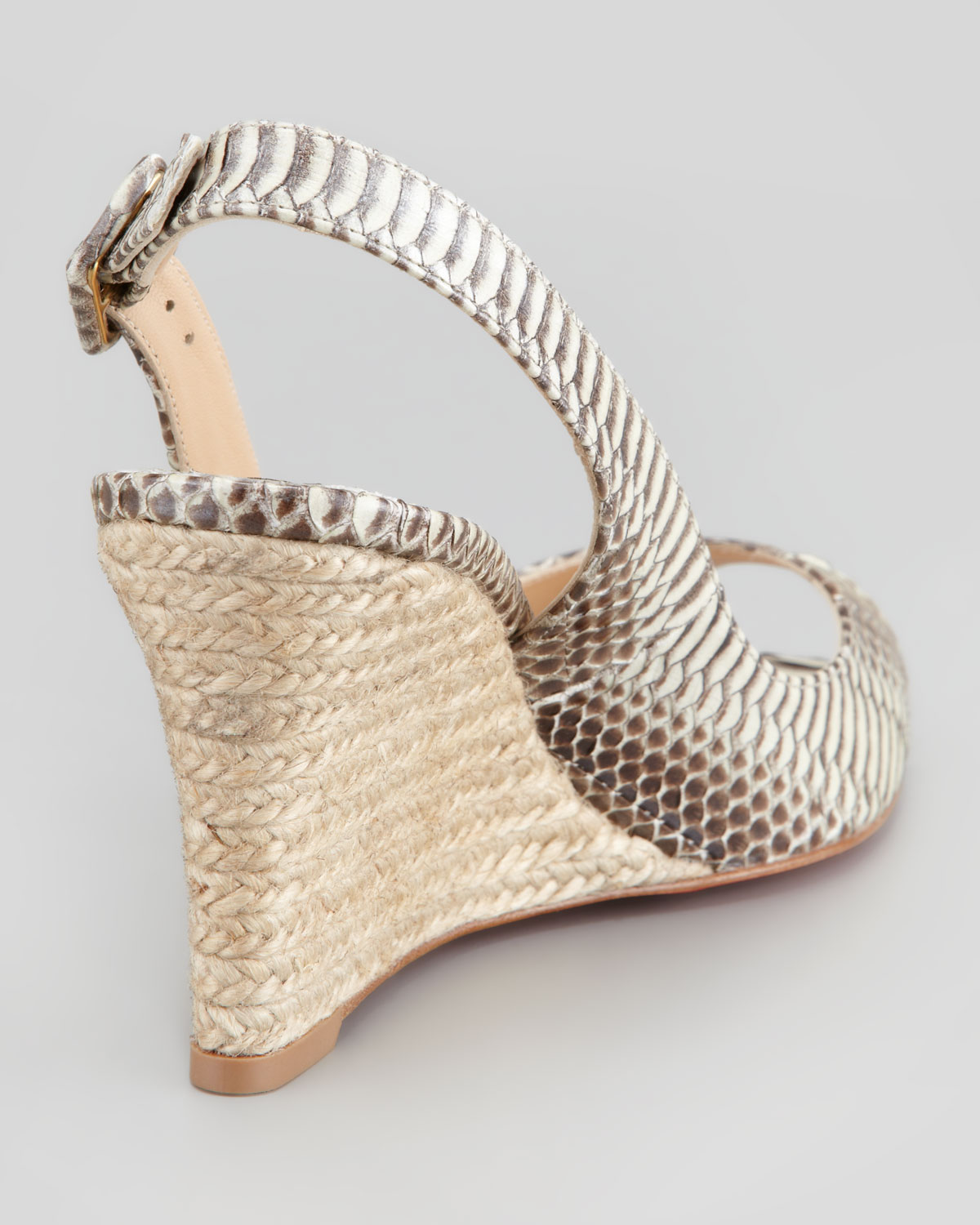 christian louboutin men online store - Christian louboutin Puglia Snake Embossed Espadrille Wedge in ...