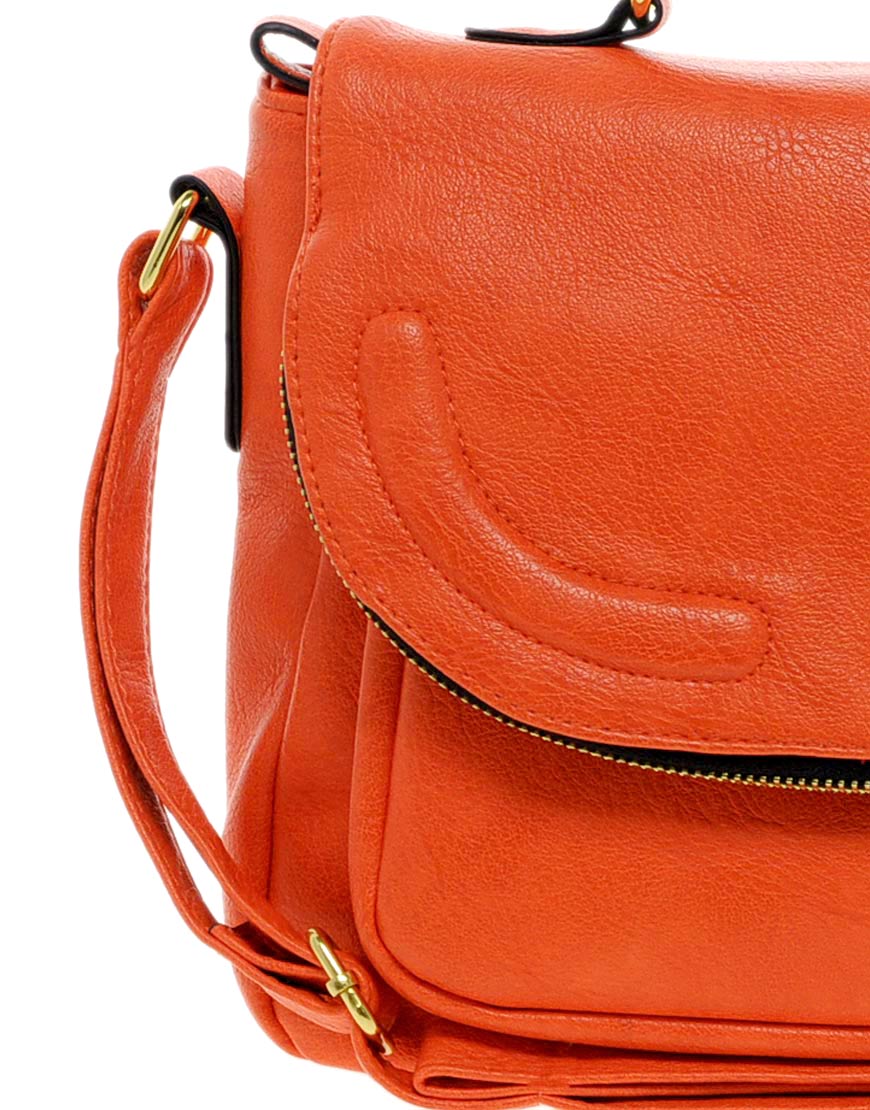 orange satchel purse