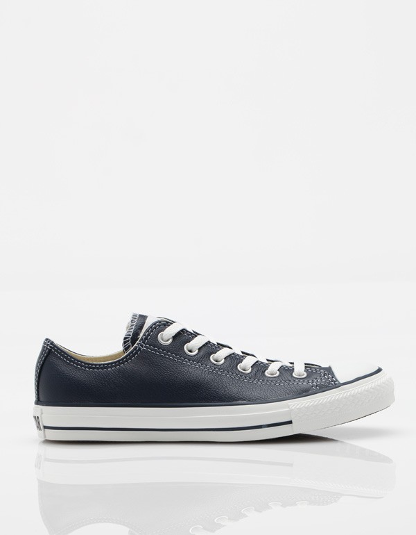 Lyst - Converse Navy Leather Low Top in Blue