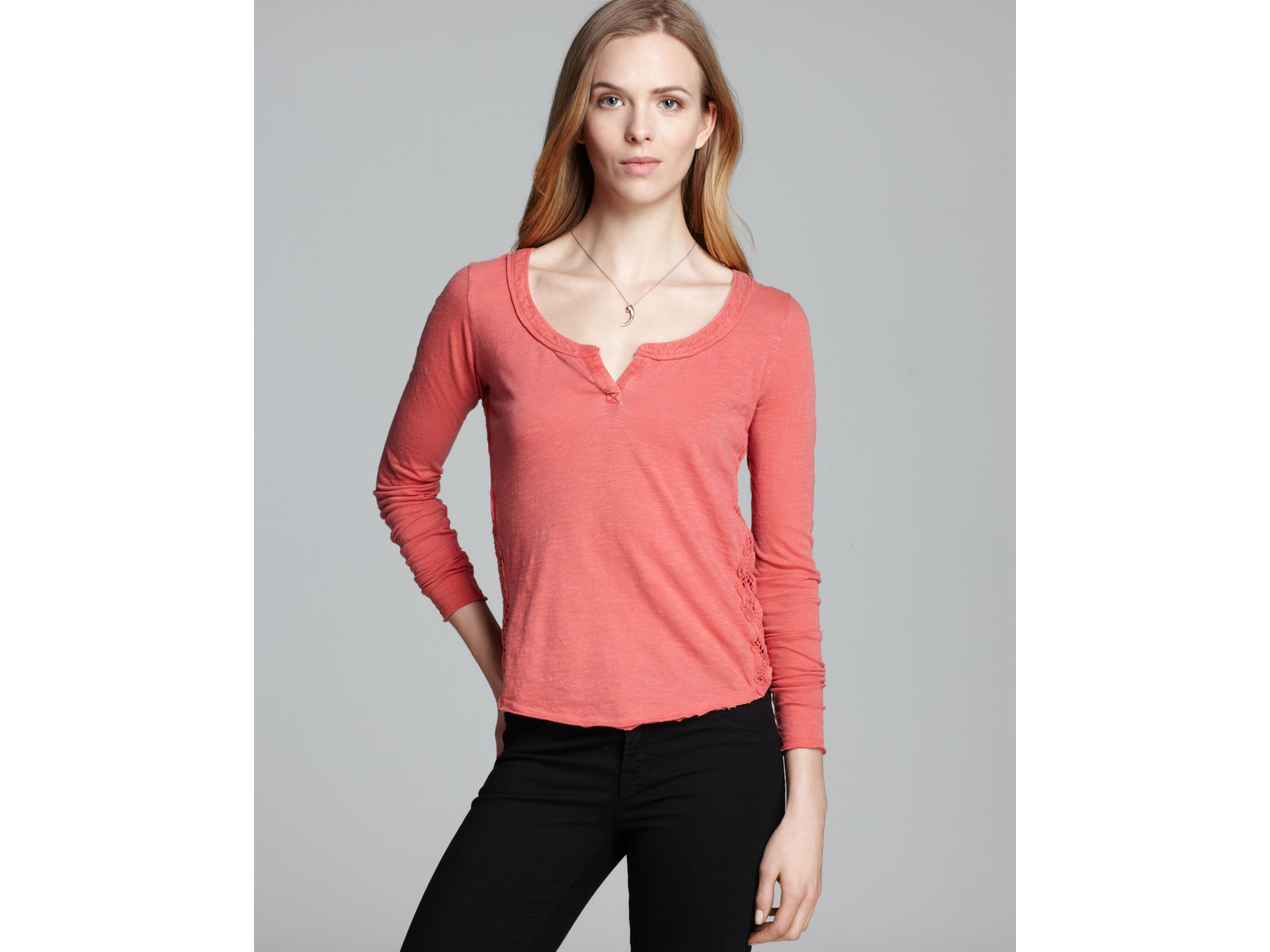 free people red shirt