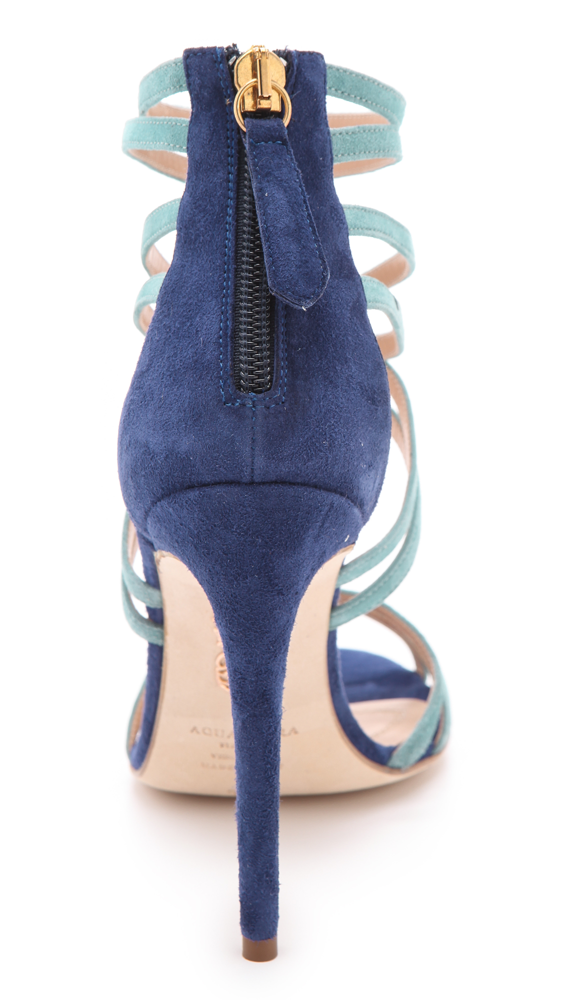 Lyst - Aquazzura Principessa Suede Sandals in Blue