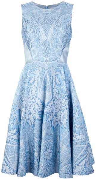 Temperley London Jacquard Dress in Blue | Lyst