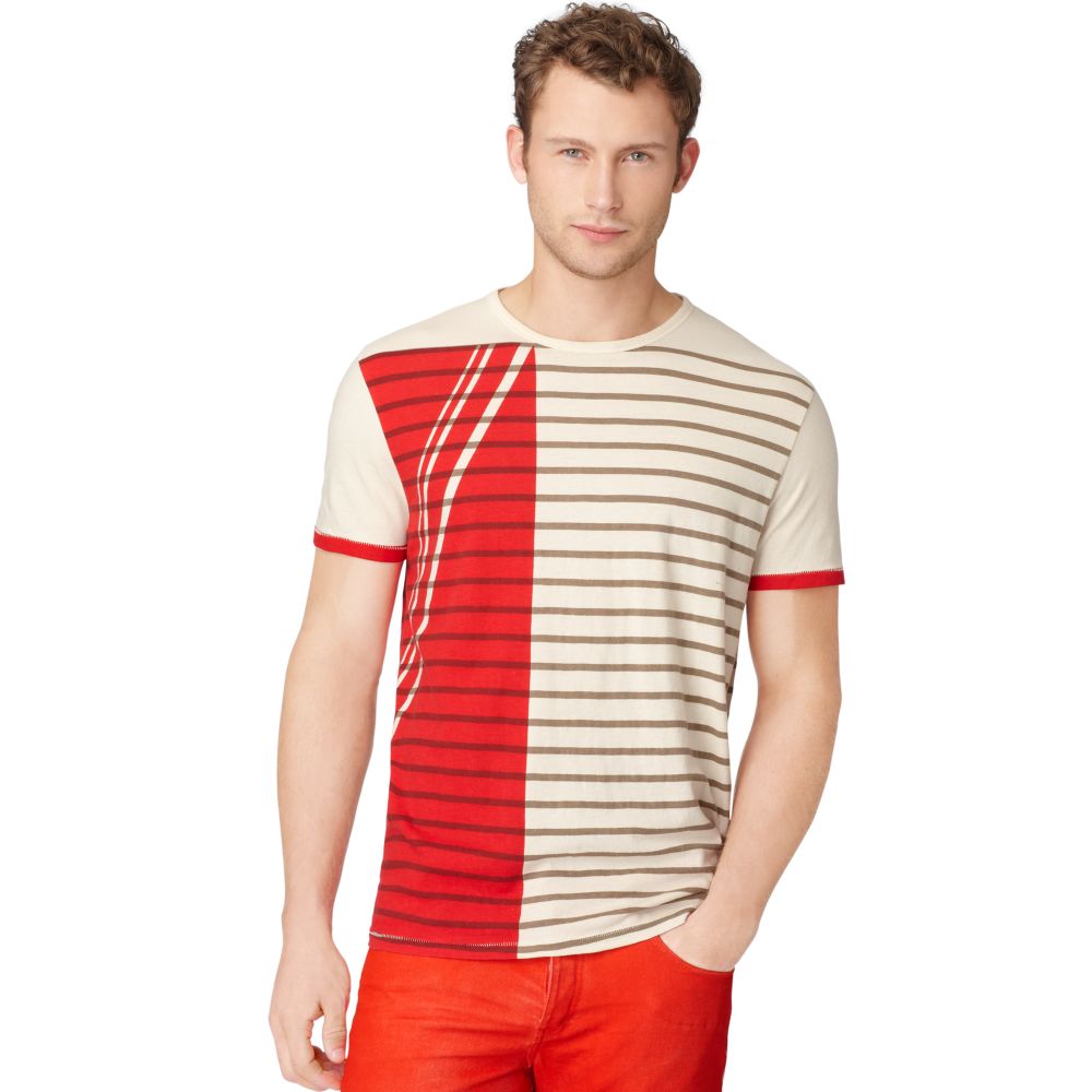 Calvin Klein Jeans Contrast Stripe Short Sleeve T-Shirt in White for ...
