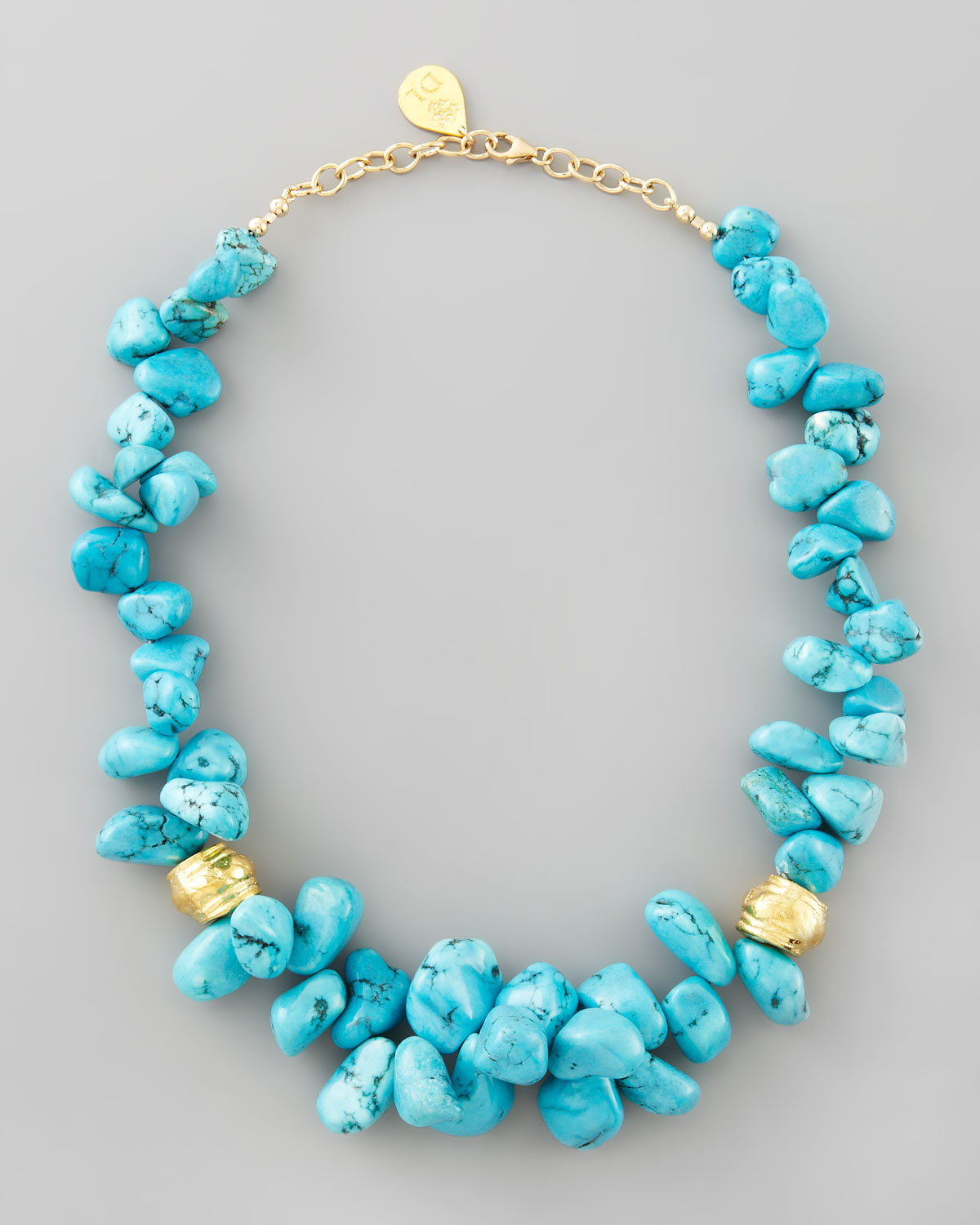 Lyst Devon Leigh Turquoise Cluster Beaded Necklace In Blue