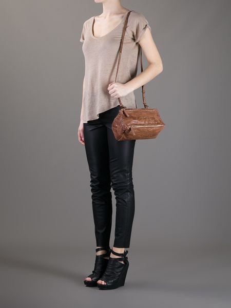 Givenchy Mini Pandora Shoulder Bag in Brown | Lyst