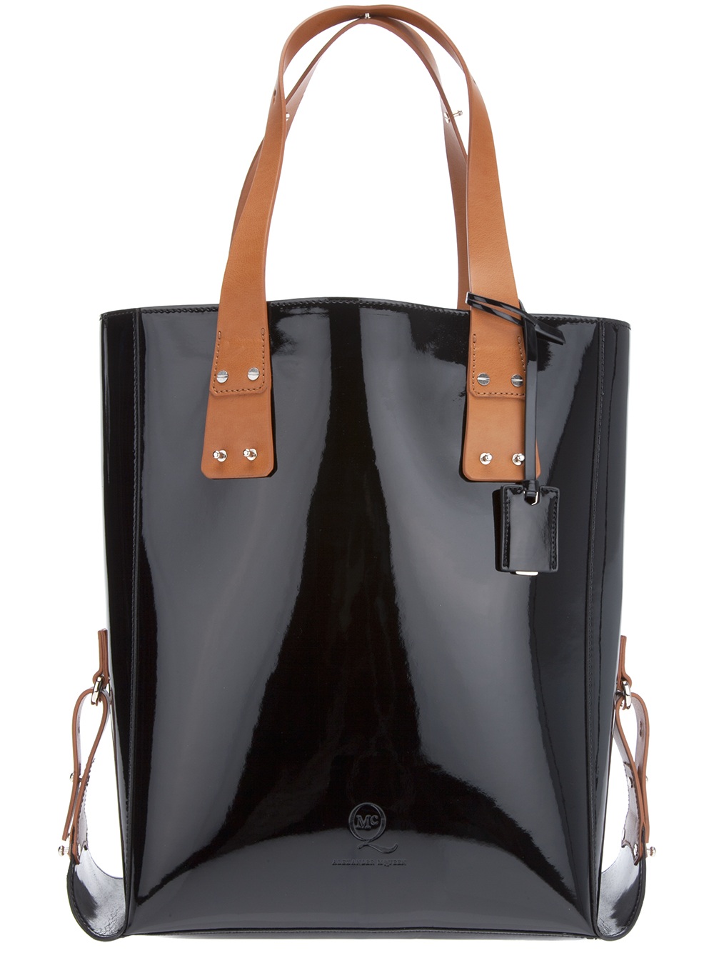 Mcq By Alexander Mcqueen Patent Polyurethane Tote Bag in Black | Lyst