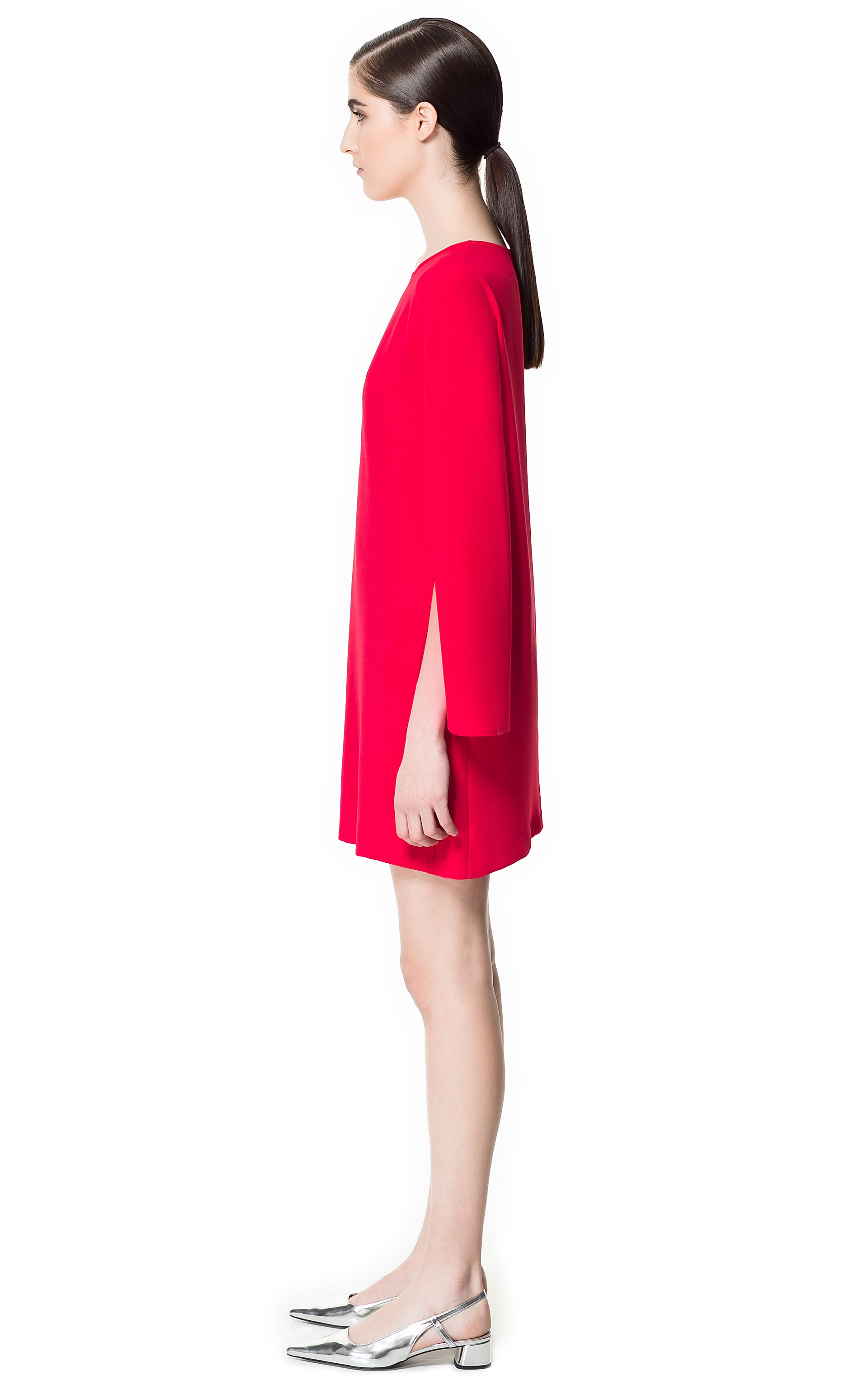 zara pink long sleeve dress