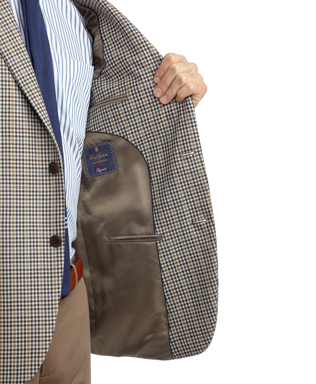 Brooks brothers Fitzgerald Fit Twobutton Saxxon Checked Windowpane