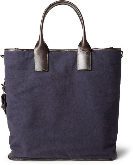 Dolce & Gabbana Leathertrimmed Canvas Tote Bag in Blue for Men | Lyst
