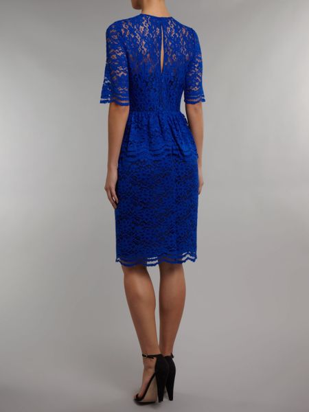 Whistles Gloria Lace Longer Dress in Blue | Lyst