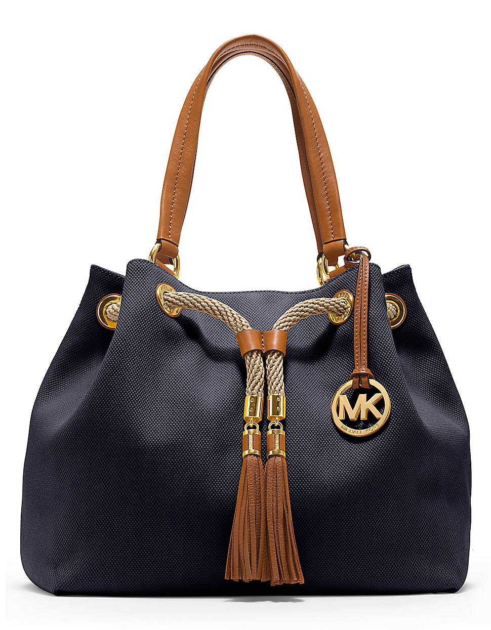 MICHAEL Michael Kors Canvas Gathered Tote in Blue - Lyst