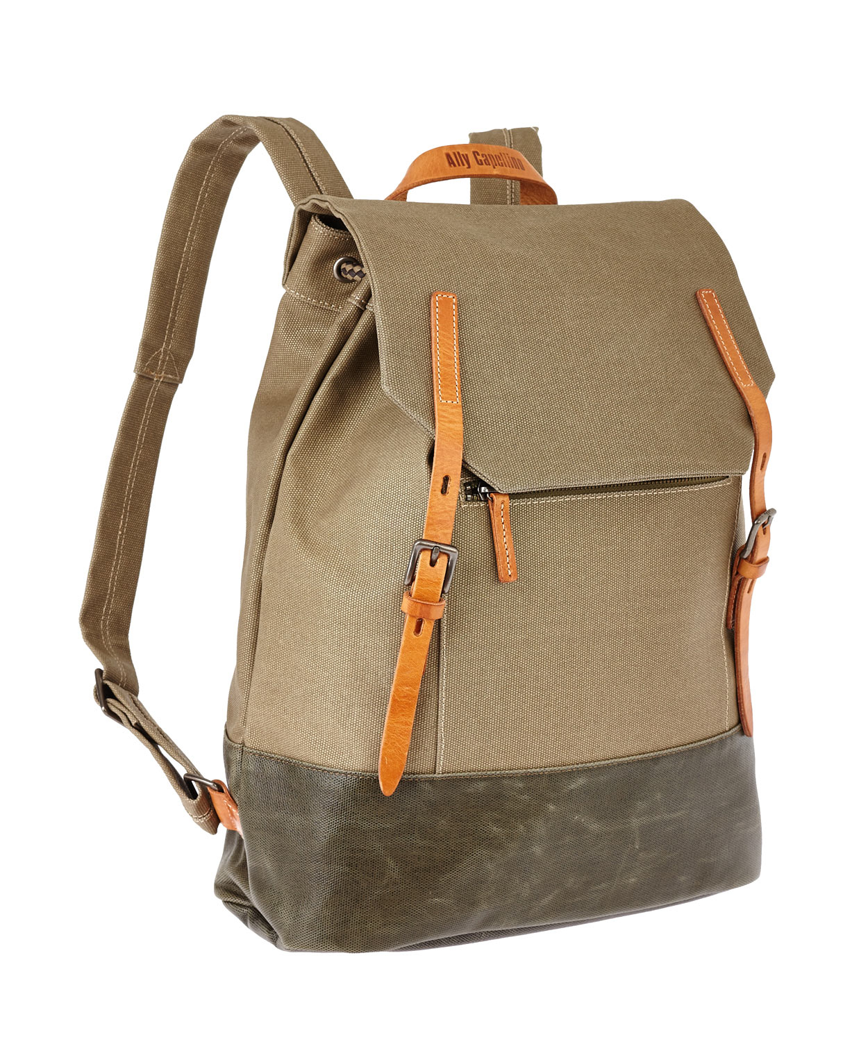 Lyst - Ally Capellino Khaki Dean Waxed Canvas Backpack in Green for Men