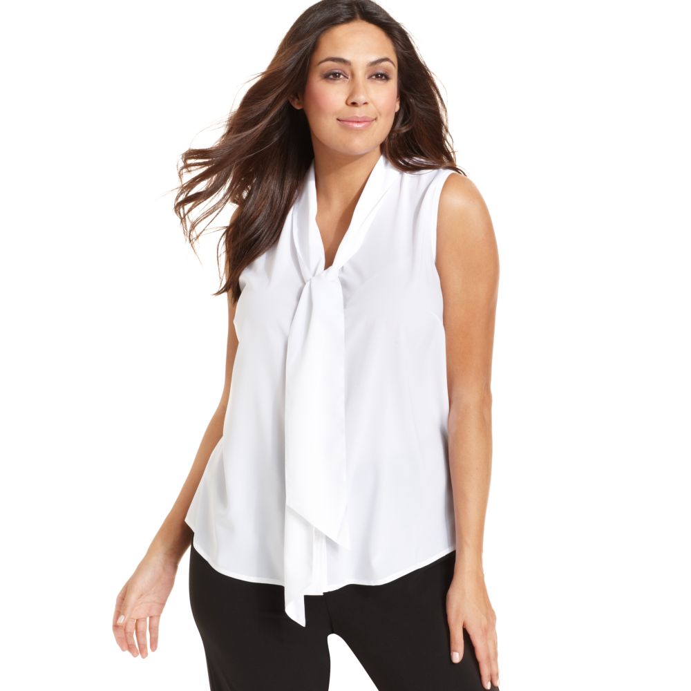 tie front sleeveless blouse