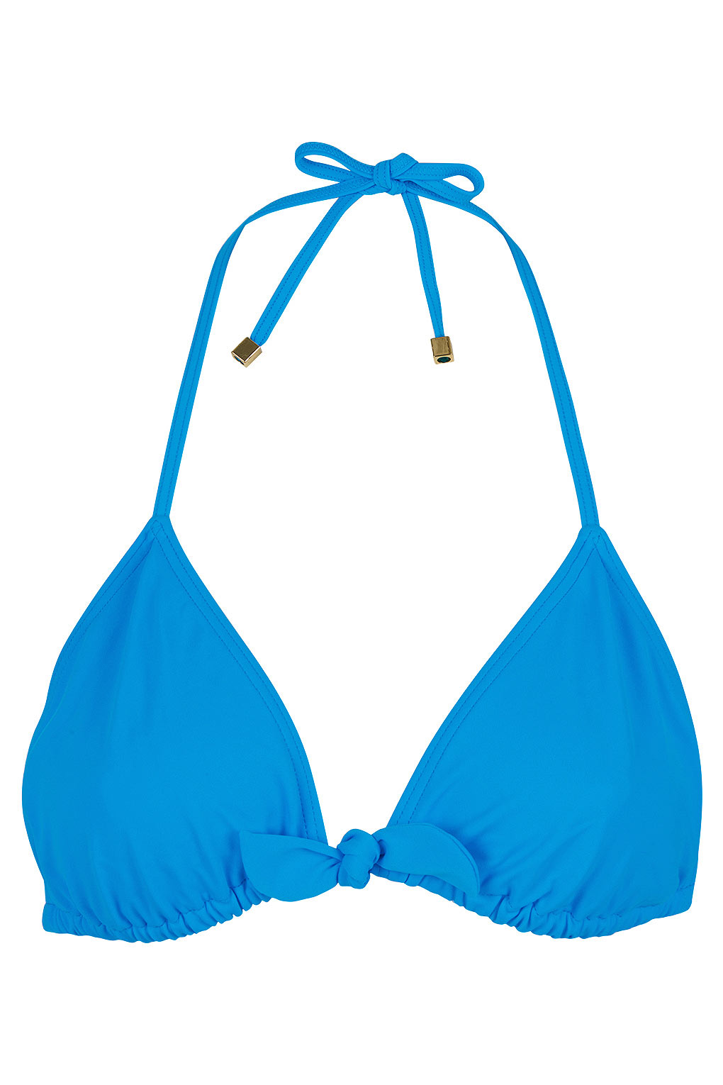 Topshop Azure Bow Triangle Bikini Top in Blue (azure blue) | Lyst