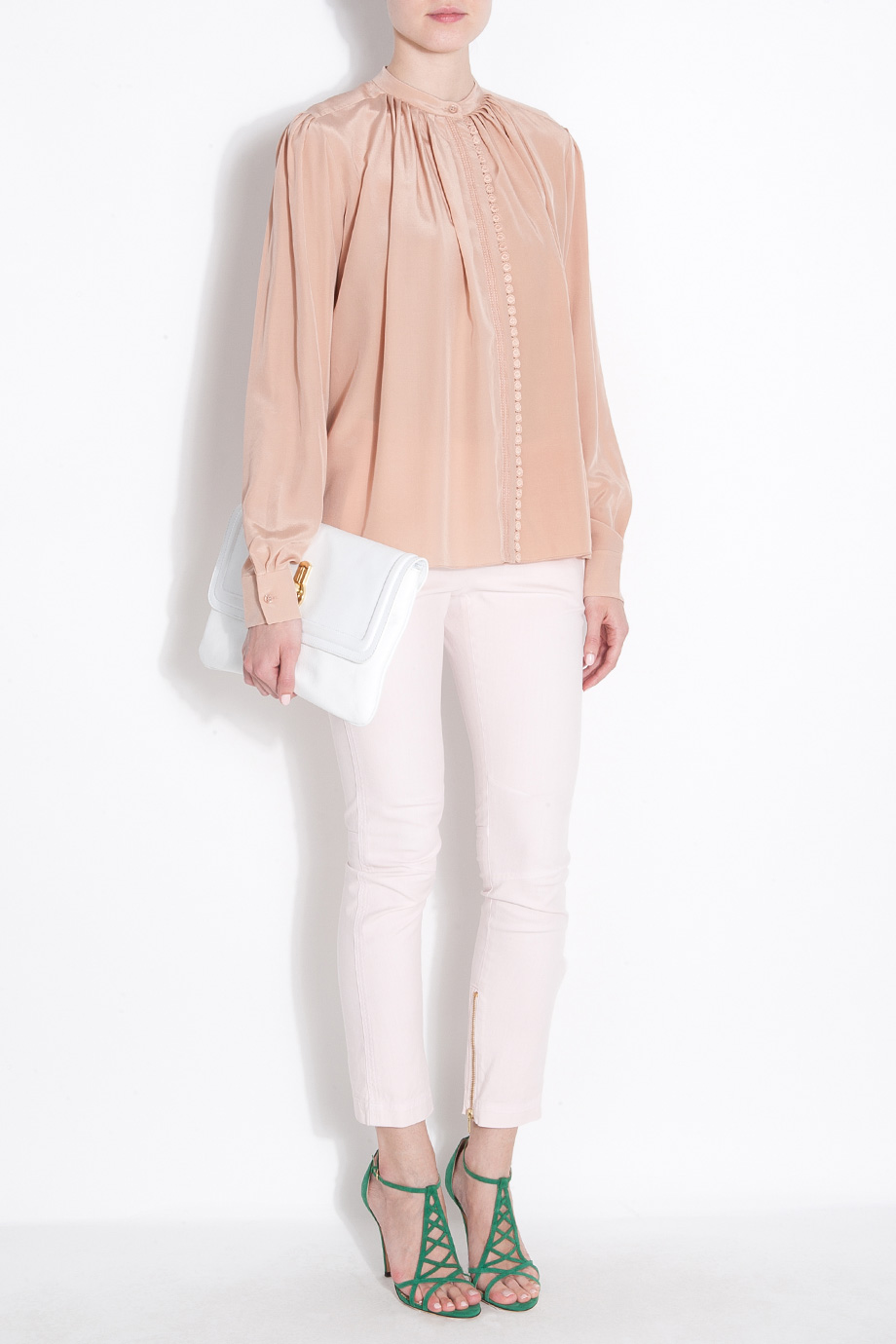 Lyst - Vanessa Bruno Silk Button Blouse in Pink