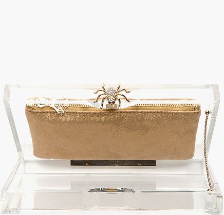 Charlotte Olympia Transparent Perspex Spider 3pouch Box Clutch in ...