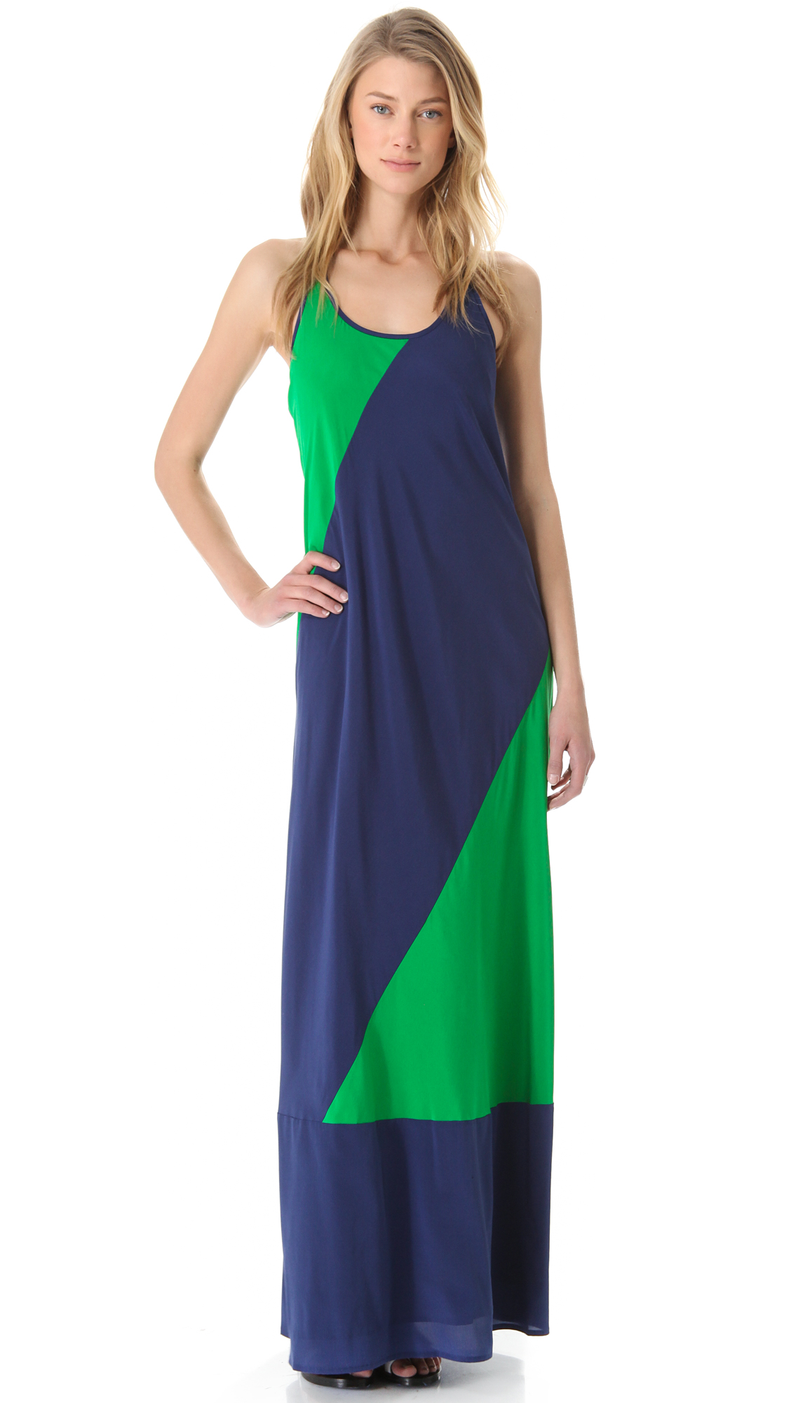Dkny Colorblock Maxi Dress in Green Lyst