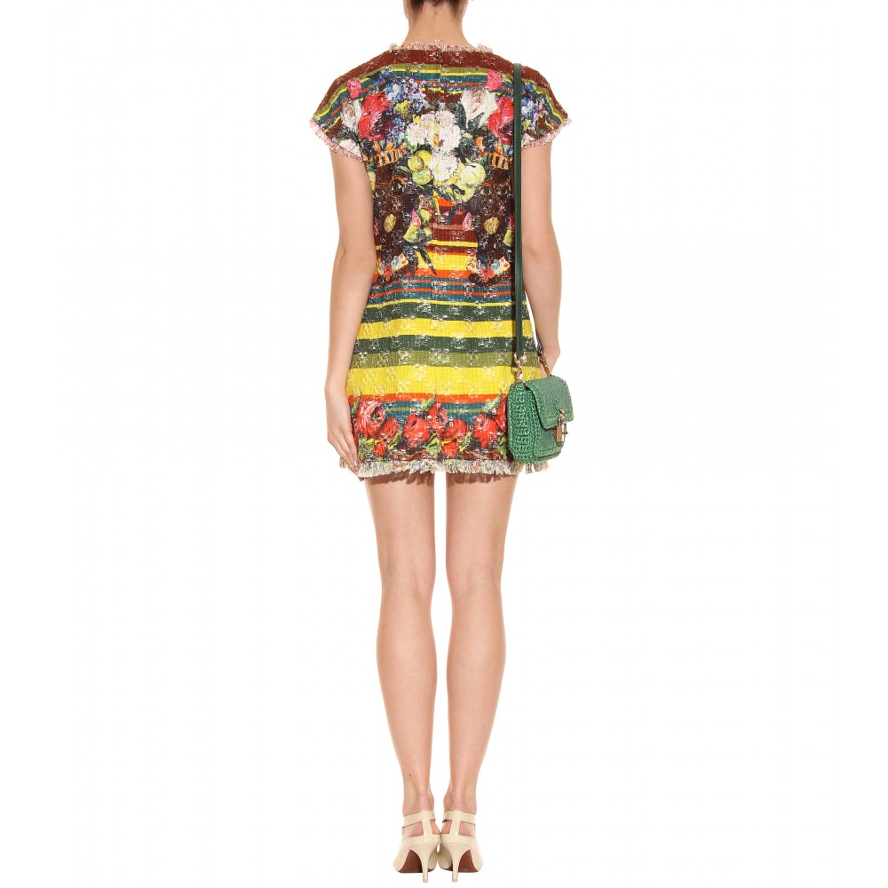 Dolce & gabbana Printed Shift Dress in Yellow Lyst