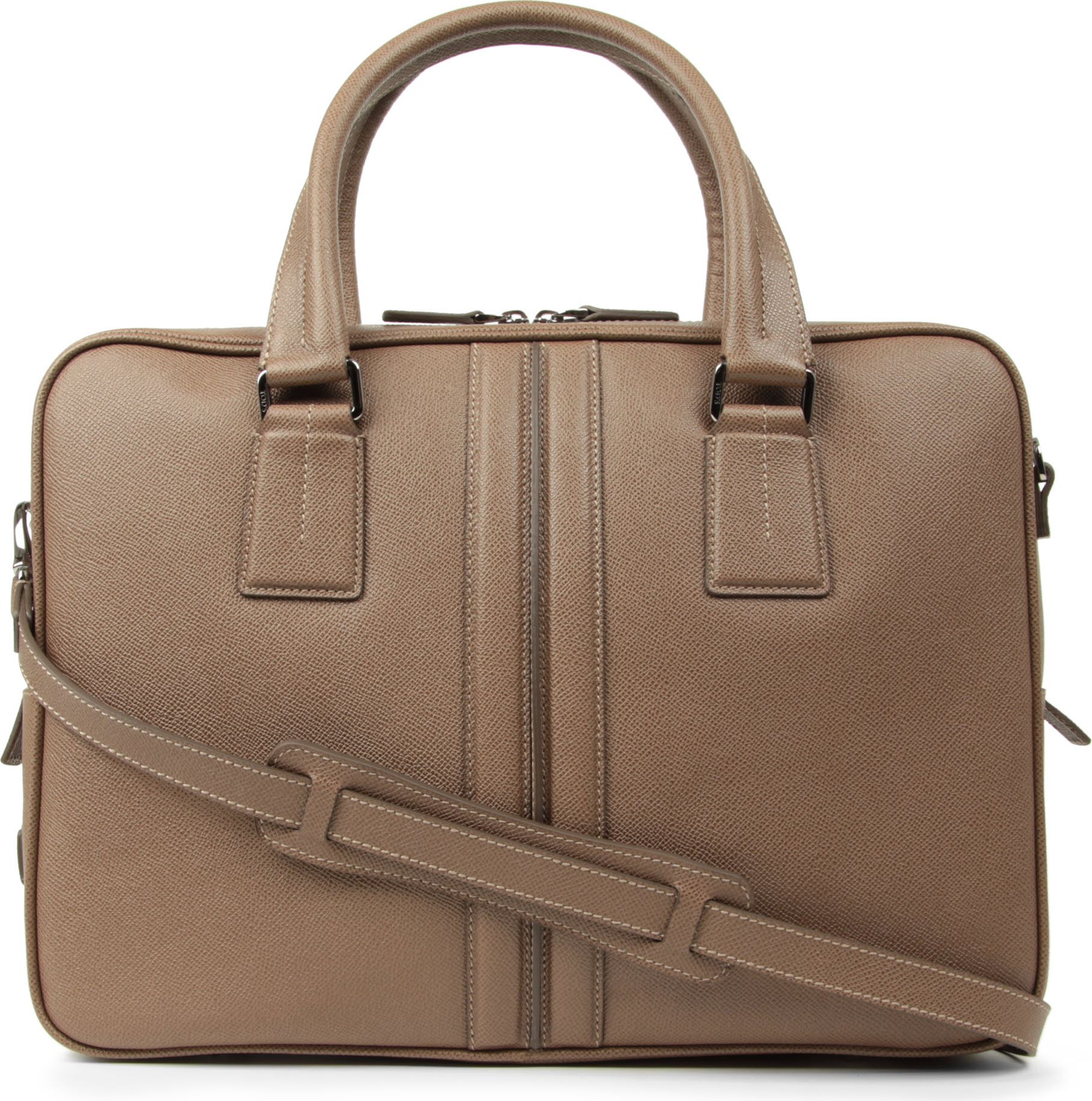 Tod's Slim Leather Business Bag in Gray for Men (taupe) | Lyst