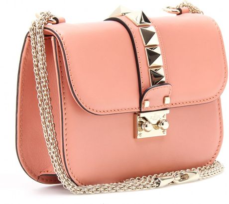 Valentino Lock Mini Shoulder Bag in Pink (gold) | Lyst