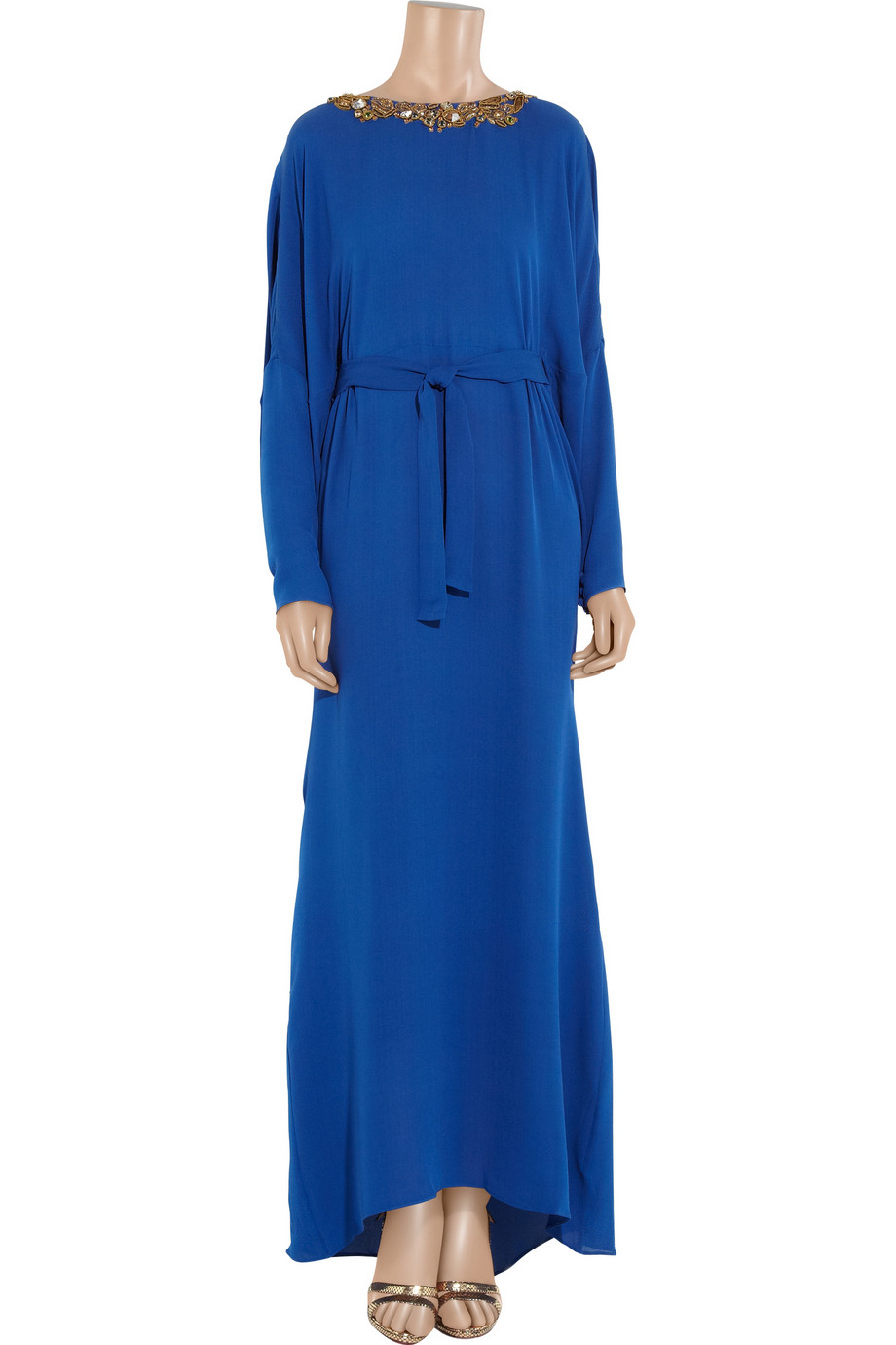 Issa Embellished Silk Maxi Dress in Blue | Lyst