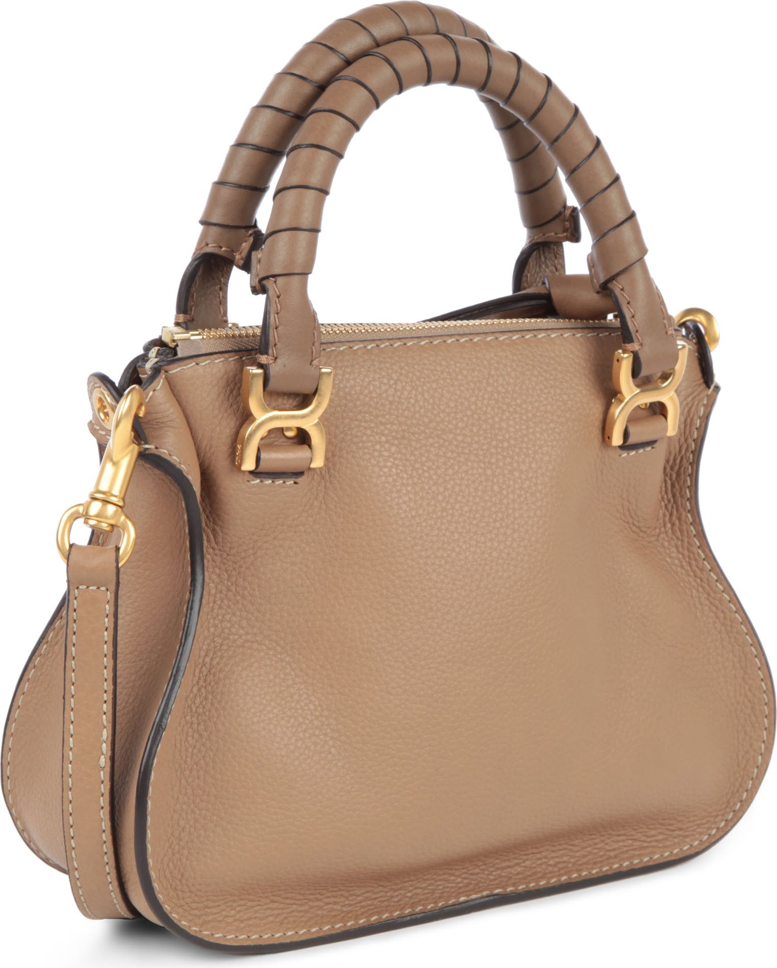 Chlo Marcie Mini Crossbody Bag in Brown (nut) | Lyst  