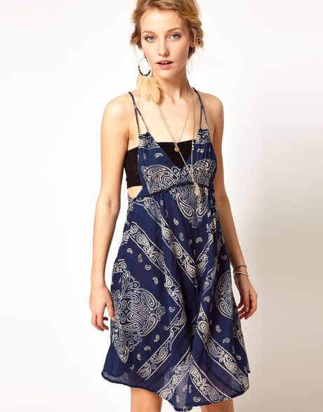 Denim & Supply Ralph Lauren Bandana Print Dress in Blue (navy) | Lyst