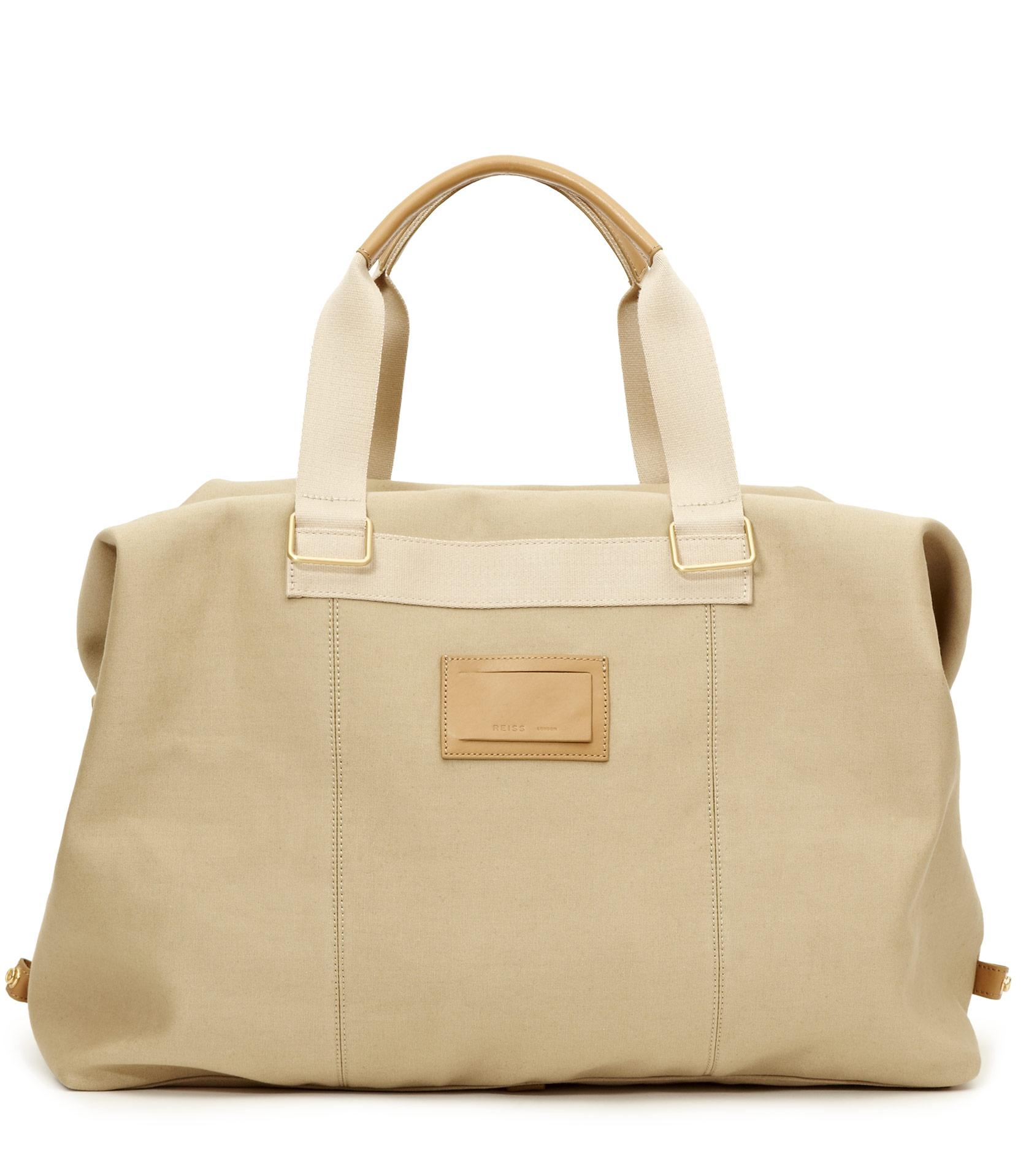 reiss leather holdall