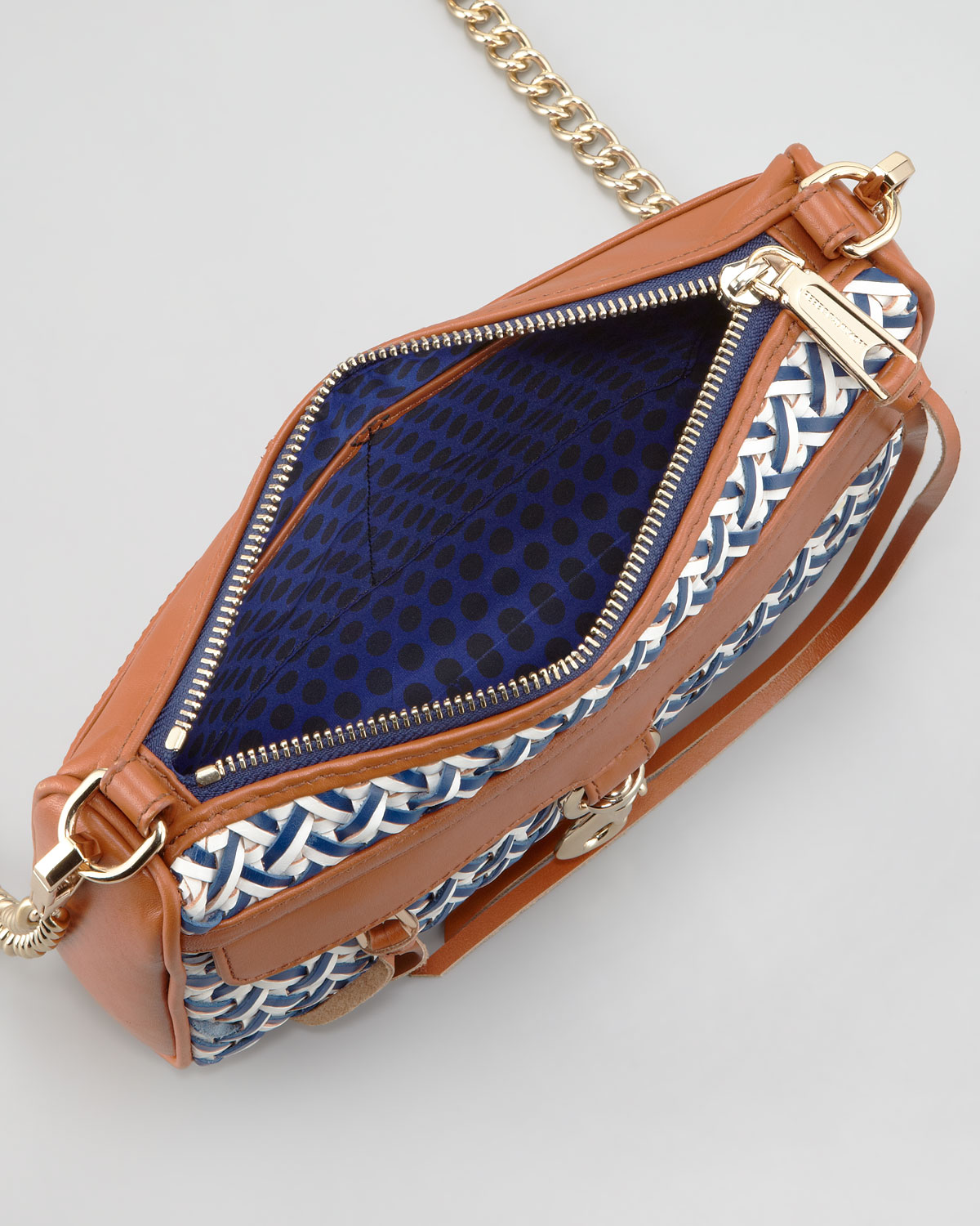 Lyst Rebecca Minkoff Mini Mac Woven Leather Crossbody Bag in Blue