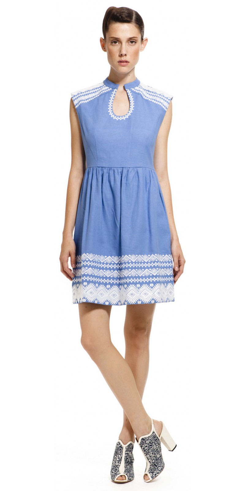 Suno Embroidered Bubble Dress in Blue (diamond embroidery) | Lyst