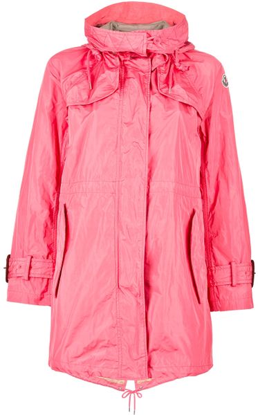 Moncler Scillia Raincoat in Pink (coral) | Lyst