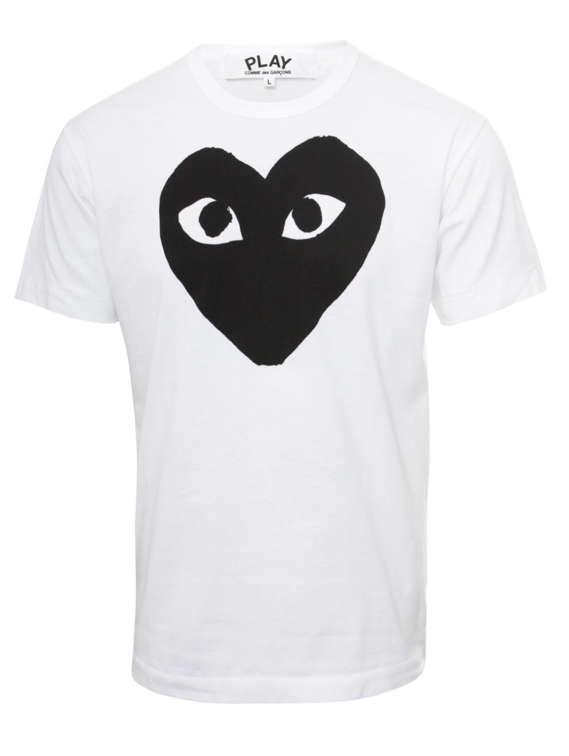 Comme des garçons Play Mens Black Heart T-shirt White in Black for Men ...