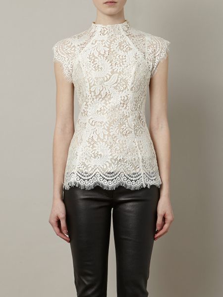 Lover Sara Lace Top in White | Lyst