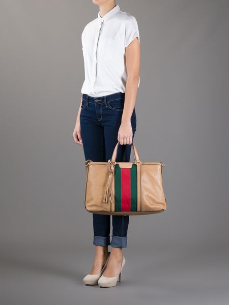 Gucci Rania Tote in Brown | Lyst