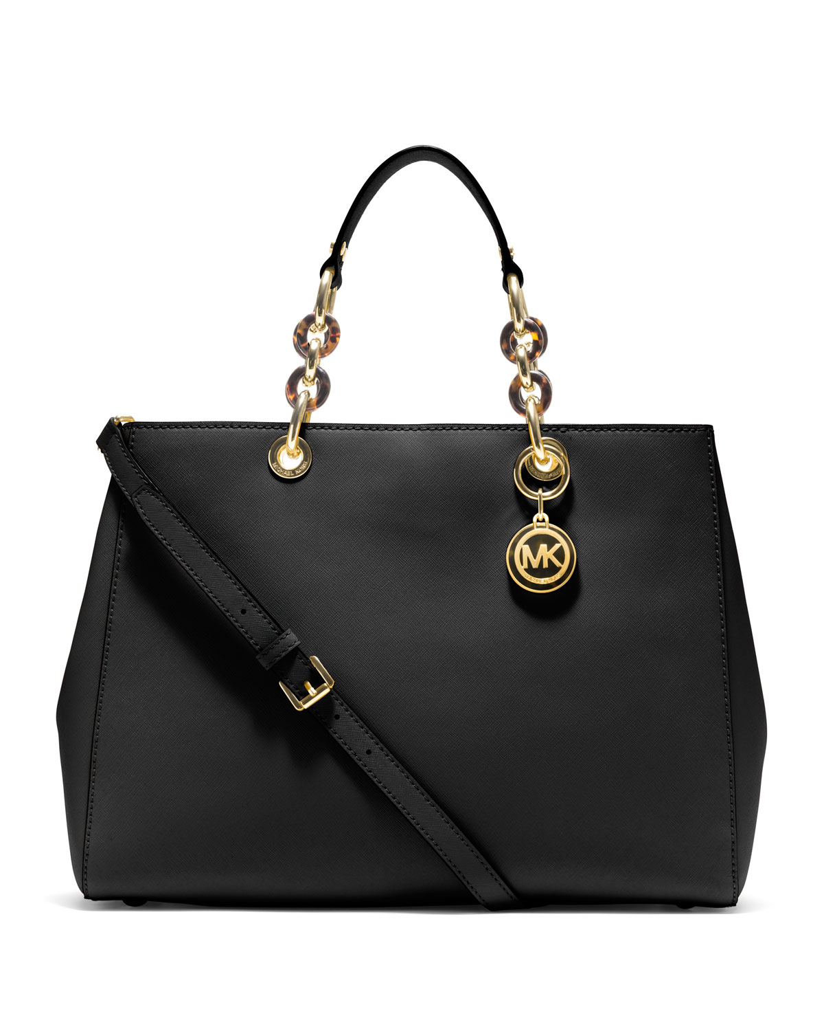 Lyst - Michael Kors Large Cynthia Saffiano Satchel in Black