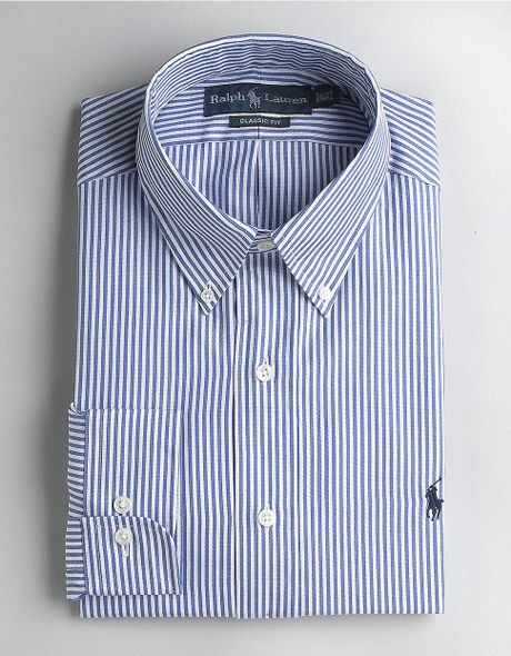 Polo Ralph Lauren Classicfit Striped Pinpoint Oxford Dress Shirt in ...